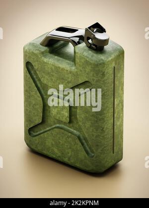 Cartouche de gaz vert vintage. 3D illustration Banque D'Images