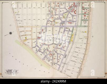 Cartographie, cartes. 1915. Lionel Pincus et Princess Firyal Map Division. Queens (New York, N.Y.), immeuble , New York (État) , New York , Queens (Borough) Queens, vol. 2A, plaque double page no 35; partie du quartier deux Newtown. Carte délimitée par Continental Ave., Queens Blvd.; y compris Union Turnpike, Metropolitan Ave Banque D'Images