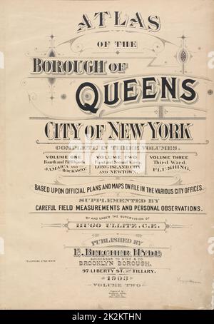 Cartographie, cartes. 1903. Lionel Pincus et Princess Firyal Map Division. Queens (New York, New York) Atlas du Borough de Queens. Ville de New York complète en trois volumes. Volume deux, première et deuxième quartiers. Long Island City et Newtown Banque D'Images