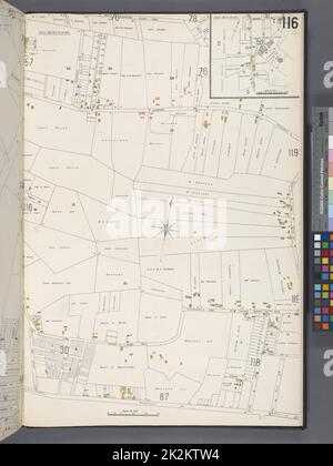 Cartographie, cartes. 1884 - 1936. Lionel Pincus et Princess Firyal Map Division. Assurance-incendie , New York (État), immobilier , New York (État), Villes et villages , New York (État) Queens V. 3, plaque no 116 carte délimitée par North Hempstead Plank Rd., Dry Harbour Rd., Metropolitan Ave., Juniper Rd Banque D'Images