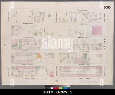 Cartographie, cartes. 1857 - 1862. Lionel Pincus et Princess Firyal Map Division. Manhattan (New York, New York), immeuble , New York (État) , New York planche 100 : carte délimitée par West 52nd Street, Sixth Avenue, West 47th Street, Eighth Avenue Banque D'Images