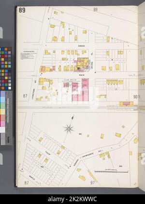 Cartographie, cartes. 1884 - 1936. Lionel Pincus et Princess Firyal Map Division. Assurance-incendie , New York (État), immobilier , New York (État), Villes et villages , New York (État) Queens V. 3, plaque no 89 carte délimitée par Grove, Irving PL., Grand Ave., Maple St., Junction Ave. Banque D'Images