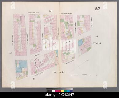 Cartographie, cartes. 1857 - 1862. Lionel Pincus et Princess Firyal Map Division. Manhattan (New York, New York), immeuble , New York (État) , New York planche 57 : carte délimitée par 14th rue, Fourth Avenue, 9th rue, University place Banque D'Images