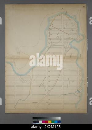 Cartographie, cartes. 1868. Lionel Pincus et Princess Firyal Map Division page 26 : délimitée par la rue W. 228th, le ruisseau Harlem, la rue W. 208th et la rivière Hudson. Ensemble Sackersdorff Farm. Banque D'Images