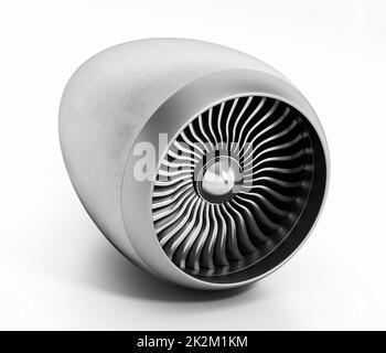 Moteur à jet isolé sur fond blanc. 3D illustration Banque D'Images