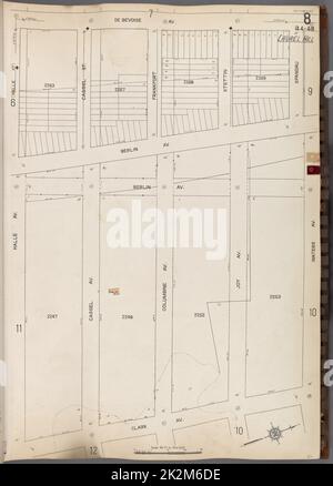 Cartographie, cartes. 1884 - 1936. Lionel Pincus et Princess Firyal Map Division. Assurance-incendie , New York (État), immobilier , New York (État), Villes et villages , New York (État) Queens V. 3, plaque no 8 carte délimitée par de Bevoise Ave., Waters Ave., Clark Ave., Halle Ave Banque D'Images