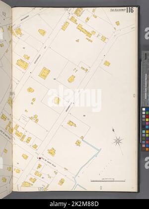 Cartographic, Maps. 1884 - 1936. Lionel Pincus and Princess Firyal Map Division. Fire insurance , New York (State), Real property , New York (State), Cities & towns , New York (State) Queens V. 4, Plate No. 116 Map bounded by Broadway, meadow, Rue de Saint Felix Stock Photo