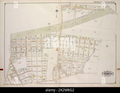 Cartographic, Maps. 1918. Lionel Pincus and Princess Firyal Map Division. Queens (New York, N.Y.), Real property , New York (State) , New York , Queens (Borough) Queens, Vol. 1A, Double Page Plate No. 26; Part of Ward 4 Jamaica. Map bounded by Mills Lane, Cherry Ave., 147th Ave., Farmers Ave. Stock Photo