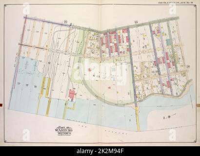 E.B. Hyde & Co. Cartographie, cartes. 1916. Lionel Pincus et Princess Firyal Map Division. Brooklyn (New York, N.Y.), biens immobiliers , New York (État) , New York, cartes Brooklyn, vol. 2, plaque double page no 19; partie du quartier 30, section 18; carte délimitée par 2nd Ave., Ridge Blvd.; incluant 74th St., 60th St. Banque D'Images