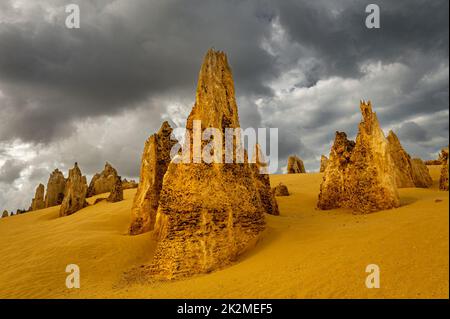 Magnifique désert de Pinnacle dans le parc national de Namung. Banque D'Images