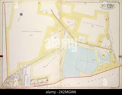 Cartographie, cartes. 1915. Lionel Pincus et Princess Firyal Map Division. Queens (New York, N.Y.), immeuble , New York (État) , New York , Queens (Borough) Queens, vol. 2A, plaque double page no 23; partie du quartier deux Newtown. Carte délimitée par Cypress Ave., Cypress Hill Road, Boundary Line du quartier de Brooklyn et Queens Banque D'Images