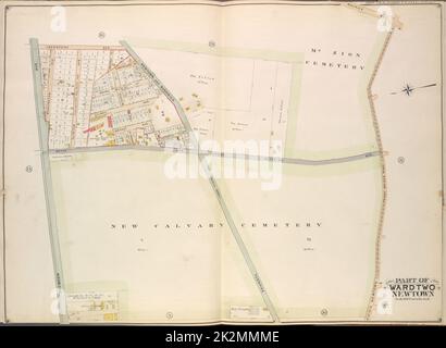 Cartographie, cartes. 1908 - 1912. Lionel Pincus et Princess Firyal Map Division Queens, vol. 2, plaque double page no 29; partie du quartier deux Newtown; carte délimitée par l'avenue Greenpoint, Newtown et Bushwick Turnpike (chemin Shell), avenue Maurice; y compris l'avenue Newtown (chemin Penny Bride), avenue Betts, avenue Thomson Banque D'Images