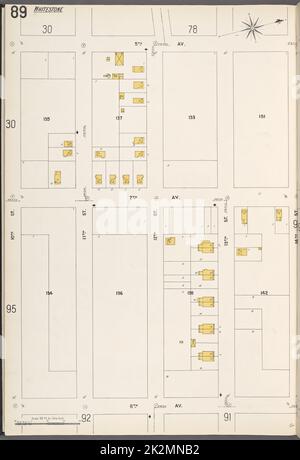 Cartographie, cartes. 1884 - 1936. Lionel Pincus et Princess Firyal Map Division. Assurance-incendie , New York (État), immobilier , New York (État), Villes et villages , New York (État) Queens V. 5, plaque no 89 carte délimitée par 5th Ave., 14th St., 8th Ave., 10th St. Banque D'Images