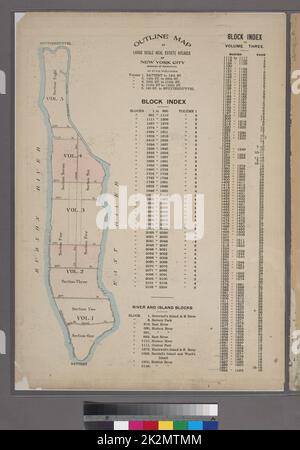 Cartographie, cartes. 1921. Lionel Pincus et Princess Firyal Map Division. Manhattan (New York, New York), immobilier , New York (État) , New York, New York (New York) Carte des immeubles à grande échelle Atlases de New York City, Borough of Manhattan. Bloquer l'index vers le volume trois. Banque D'Images