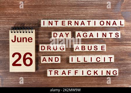 Journée internationale contre l'abus et le trafic illicite des drogues Banque D'Images