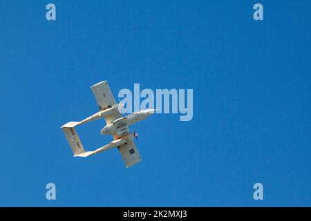 Morlaix, France - 18 septembre 2022 : le Rockwell nord-américain OV-10 Bronco est un avion américain d'attaque et d'observation à double turbopropulseur. Banque D'Images