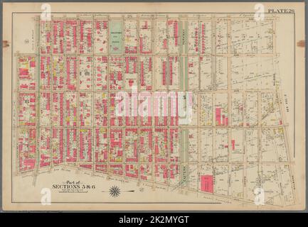 Bromley, George Washington. Cartographic, Maps, Atlases, land surveys. 1908. Lionel Pincus and Princess Firyal Map Division. Brooklyn (New York, N.Y.) , Maps Plate 26: Bounded by Kingston Avenue, Malbone Street, Malbone Street, Bedford Avenue, Herkimer Street and Atlantic Avenue Plate 26 Stock Photo