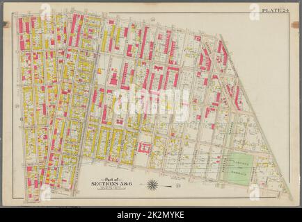 Bromley, George Washington. Image fixe. Cartes, atlas, levés de terres. 1908. Lionel Pincus et Princess Firyal Map Division. Brooklyn (New York, New York) , Plaque de cartes 24 : délimitée par Saratoga Avenue, East New York Avenue, Rochester Avenue, Atlantic Avenue, Utica Avenue, Fulton Street, Avenue Reid et rue Chauncey, plaque 24 Banque D'Images