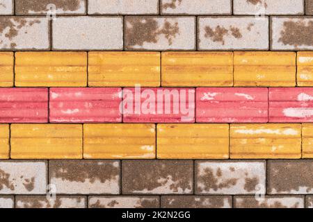 Pavage tactile sur les chemins de pied Banque D'Images