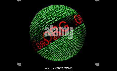 texte org. et données binaires sur sphère binaire Banque D'Images