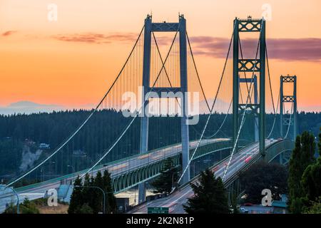 Pont Tacoma Narrows, Tacoma, Washington, États-Unis Banque D'Images
