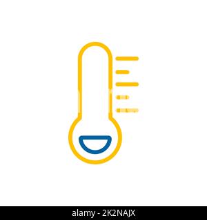 Icône de vecteur de gel froid du thermomètre. Panneau météo Banque D'Images