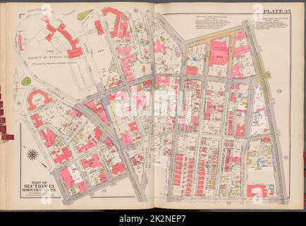 Cartographic, Maps. 1938 - 1957. Lionel Pincus and Princess Firyal Map Division. Real property , New York (State) , New York (N.Y.), Bronx (New York, N.Y.) , Maps Double Page Plate No. 35, Part of Section 13, Borough of the Bronx: Bounded by Spuyten Duyvil Parkway, W. 242nd Street, Irwin Avenue, W. 240th Street, Broadway, W. 234th Street, Riverdale Avenue, W. 235th Street, Johnson Avenue and Henry Hudson Parkway Stock Photo
