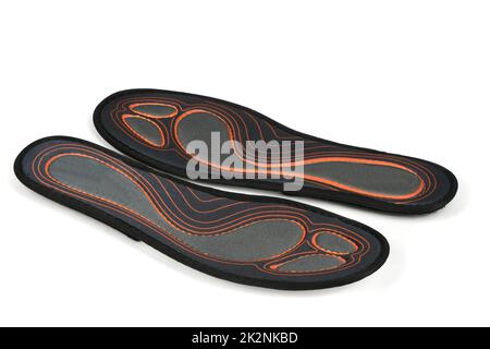 Semelles intérieures en mousse et en silicone.Semelles intérieures orthopédiques pour chaussures de sport isolées sur fond blanc.Photo haute résolution.Profondeur de champ complète. Banque D'Images