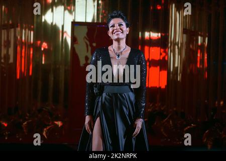 Carolina Marconi entre dans la maison de GF VIP 7. Deuxième épisode de Big Brother VIP 7. Rome (Italie) 22 septembre 2022 Banque D'Images