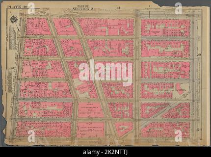 Cartographie, cartes. 1930. Lionel Pincus et Princess Firyal Map Division. Immobilier , New York (État) , New York, Manhattan (New York, New York) Plaque 30, partie de la section 2 : délimitée par la rue E. 14th, deuxième avenue, la rue E. 8th et la place University Banque D'Images