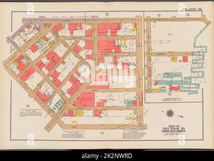 Cartographie, cartes. 1942. Lionel Pincus et Princess Firyal Map Division. Immobilier , New York (État) , New York (New York), Bronx (New York, New York) , Cartes Double page plaque no 32, partie de l'article 10, Burrough du Bronx : délimitée par Burnet place, rue Tiffany, (East River) Oak point Avenue, rue Cabot, rue Garrison, avenue Longwood et rue Barry Banque D'Images