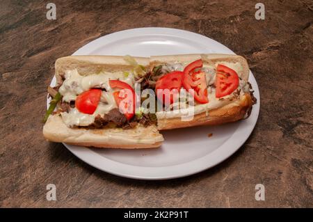 Délicieux cheesesteak de Philadelphie Banque D'Images