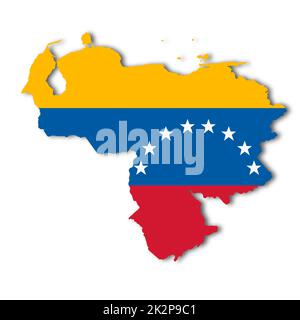 Carte du Venezuela sur fond blanc avec illustration du chemin d'écrêtage 3D Banque D'Images