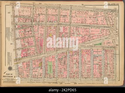 Cartographic, Maps. 1927. Lionel Pincus and Princess Firyal Map Division. Real property , New York (State) , New York, Manhattan (New York, N.Y.) Plate 23, Part of Section 2: Bounded by Broadway, E. 8th Street, Second Avenue and E. Houston Street Stock Photo