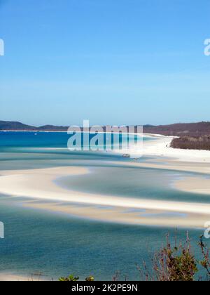 Vue sur Whitehaven Beach en Australie Banque D'Images