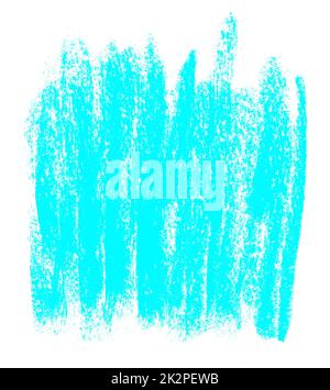Craie peinte à la main ou rayures crayons de couleur bleue Banque D'Images