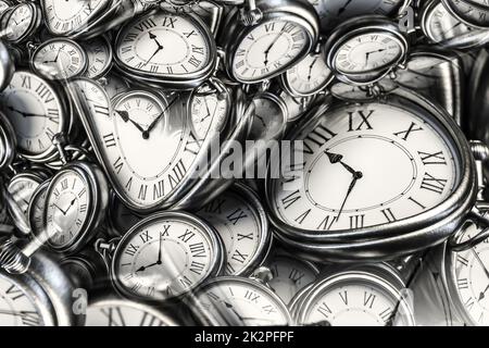 Arrière-plan d'effet Droste avec spirale d'horloge infinie. Conception abstraite pour les concepts liés au temps. Banque D'Images
