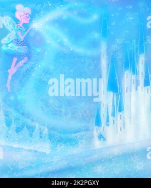 Vol au-dessus du château de fées Banque D'Images