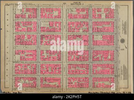 Cartographie, cartes. 1930. Lionel Pincus et Princess Firyal Map Division. Immobilier , New York (État) , New York, Manhattan (New York, New York) Plaque 114, partie de la section 5 : délimitée par la rue E. 89th, troisième avenue, la rue E. 83rd et (Central Park) cinquième avenue Banque D'Images