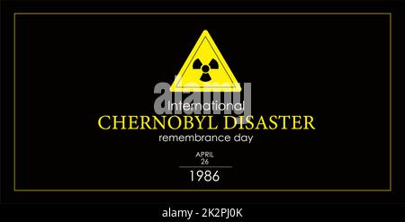 26 avril. Affiche pour le jour de l'accident de Tchernobyl. Catastrophe de Tchernobyl. Explosion d'un réacteur nucléaire Banque D'Images