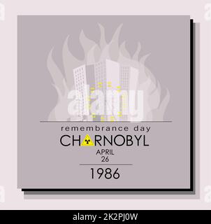 26 avril. Affiche pour le jour de l'accident de Tchernobyl. Catastrophe de Tchernobyl. Explosion d'un réacteur nucléaire Banque D'Images