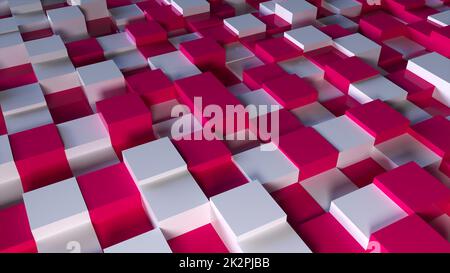 Les cubes rouges et blancs Banque D'Images