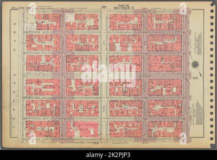 Cartographie, cartes. 1955 - 1956. Lionel Pincus et Princess Firyal Map Division. Immobilier , New York (État) , New York (New York), Manhattan (New York, New York) Plaque 114, partie de la section 5 : délimitée par la rue E. 89th, troisième avenue, la rue E. 83rd et (Central Park) cinquième avenue. Banque D'Images