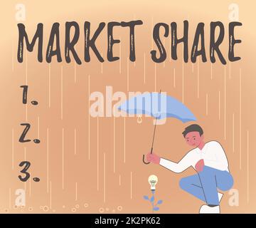 Légende conceptuelle part de marché. Mot pour la partie d'un marché contrôlé par une société particulière Banque D'Images