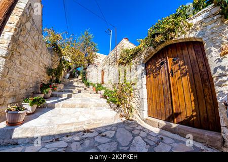 Coin pittoresque d'un village de Lofou. Village de Lofou, district de Limassol, Chypre Banque D'Images