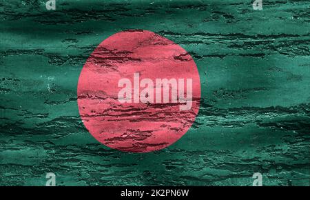 Drapeau du Bangladesh - drapeau du tissu de l'ondulation réaliste Banque D'Images