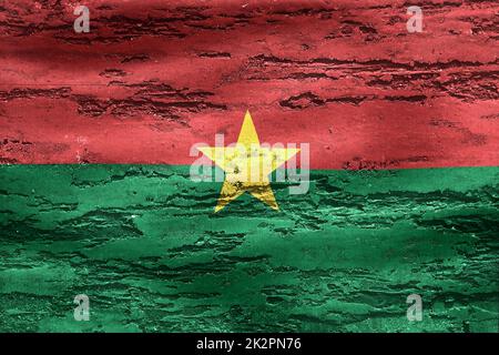 Drapeau du Burkina Faso - drapeau de tissu d'ondulation réaliste Banque D'Images