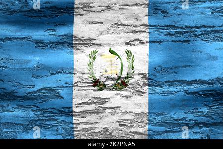 Drapeau du Guatemala - drapeau de tissu d'ondulation réaliste Banque D'Images