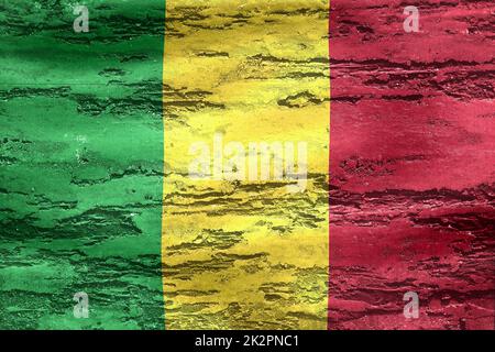 3D-Illustration d'un drapeau du Mali - drapeau de tissu d'ondulation réaliste Banque D'Images
