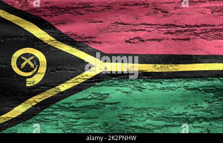 3D-Illustration d'un drapeau de Vanuatu - drapeau de tissu d'ondulation réaliste Banque D'Images